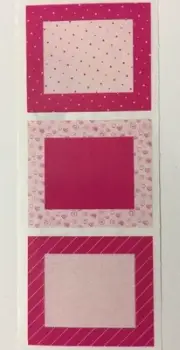 PINK HEART SQUARE Stickers(3pc) Creative Memories•Frame•Cubes•Poka-Dot•Stripes