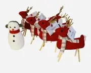 6 pack Christmas Target Circle Reindeer And Snowman Plush Figurines Ornaments