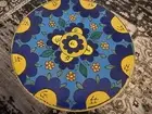Hand Painted Solid Wood Vibrant Flowers Art Side End Table Furniture