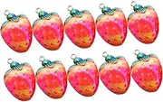[TEHAUX] 10pcs Strawberry Fruit Ornaments Charms Diy Pendant Necklace Diy Supplies