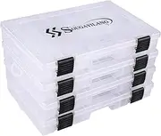 Sougayilang Fishing Tackle Boxes - 3600 3700 Plastic Storage Organizer Box with Removable Dividers - Fishing Tackle Storage - 4 Packs 3600 Transparent Tackle Trays