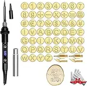 Wood Burner Kit with Letter Stamps,Wood Burning Stencils,Hot Stamps for Wood Burning Tool,Pyrography Wood Burning Tip Letter Set for Embossing Carving DIY Adults Crafts Beginners(All)
