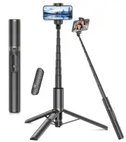 60" Selfie Stick Tripod for Video,All-in-1 Extendable Cell Phone Tripod Stand...