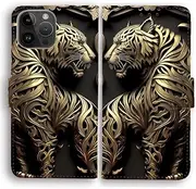 3D Gold Tiger Theme Print Flip Wallet Phone Case for Apple iPhone Series (iPhone SE 3rd Generation)