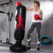 WOTOW Punching Bag with Boxing Gloves - Heavy Boxing Bag with Stand for Adult Teens – Inflatable Kickboxing Bag for MMA Muay Thai Fitness