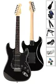 Midex Rph200x Full Black Professional Electric Guitar (BAG CAPO HANGER PENA KABL