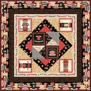 Quilt Kit - Coffee Always - 53" Square Coffee Theme Table Topper Quilt