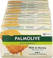 [Palmolive] Naturals Bar Soap, 10 Pack x 90g, Moisture Care with Natural Milk & Honey