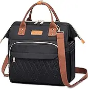 AIJIEKE Lunch Bag for Women, Large Lunch Box for Work Insulated Lunch Bag, Adult Leakproof Lunch Tote Cooler Bag with Side Pockets & Adjustable Strap, Lunch Purse for Picnic Beach, Black