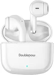 LP40 Pro Wireless Earphones, Bluetooth 5.3 Earphones with Microphone, Dual Stereo Noise Canceling Headphones, Low Latency, Sports Earbuds, Suitable for Running, Cycling(White)