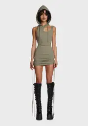 [DARKER WAVS] Echo Hooded Mini Dress