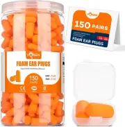 150 Pairs Foam Ear Plugs, Ear Plugs for Sleeping Noise Cancelling, 32Db NRR, 37D