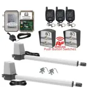 APC 24v LV Double Swing Gate Opener Kit With 3 Remotes, 2 Wireless Push Buttons