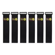 Wrap-It Storage Hook and Loop Cinch Strap Elastic Black Indoor Outdoor (6-Pack)