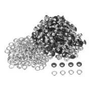 Grommets Kit 200set-4mm 1/6" Hole Metal Eyelets Grommet Tool,Matte Black