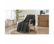 Ardor Quinn Acrylic Knitted Room Sofa Blanket/Throw Grey Pinstripe 127x152cm