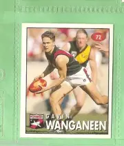1996 AFL SELECT STICKER #72 GAVIN WANGANEEN, ESSENDON BOMBERS
