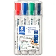 Staedtler Lumocolor Whiteboard Markers Bullet Assorted 4 Pack