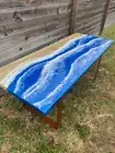 Ocean Epoxy Coffee Table – Unique Resin Coffee Table & Wood & Resin Dining Table