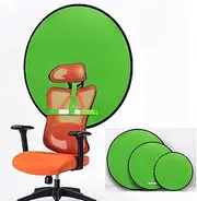 Portable Green Screen Backdrop, Collapsible Webcam Background, Green Screen Chroma Key for Video Chats, Zoom, Online Video Meeting, Photo with with Storage Bag (43.3×43.3inch（Circle）)