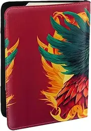 [GaxfjRu] Phoenix Print Leather Passport Holder Covers Case, Waterproof Travel Wallet Passport Holder for Women Men, Black, One Size