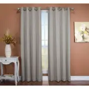 RICARDO Grommet Blackout Curtain 50"W x 84"L Single Panel Polyester Fabric Stone