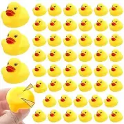 50 Pack Mini Rubber Ducky Float Duck Baby Bath Toy, Shower Part Birthday Party