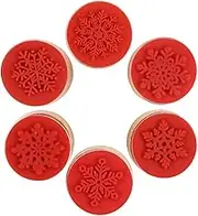 DECORA 6 Pieces Snowflake Floral Wooden Rubber Stamps for Card Making Scrapbooking and Crafts