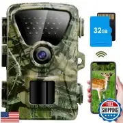 MAXDONE Trail Camera WiFi Game Camera - 1440P 32MP Trail Camera with No Glow
