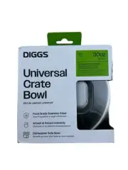 Diggs Universal Crate Bowl Stainless Steel Dog Food Water Bowl White Clip