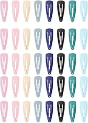 Metal Snap Hair Clips Barrettes for Girls Women, Hair Barrettes for Fine Hair Colorful Barrettes Hair Clips No Slip Hair Accessories for Women Girls 40Pcs