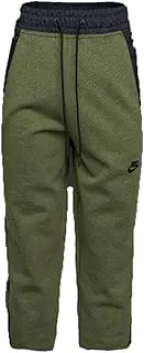 [Nike] Women`s Sportswear Tech Fleece Cropped Sneaker Pants (Large, Palm Green (387) / Black)