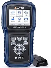 ANCEL AD610 Pro ABS SRS OBD2 Scanner, ABS Bleeding, SAS Calibration, ABS, Airbag Reset, Full OBD2 Functions, AutoVIN, Free Lifetime Updates, Blue