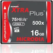 MICRODIA Xtra Plus CF Card 16GB UDMA-7 500X VPG 20 75MB/S 25219