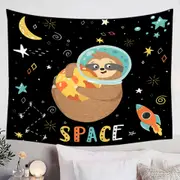 Funny Astronaut Sloth in Space Tapestry