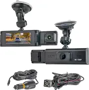 3 Channel Dash Cam, Dash Camera, 1080P Full UHD Car Camera Front and Rear inside