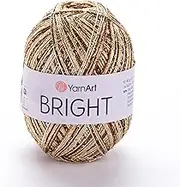 YarnArt Bright Metallic Shiny Yarn - 80% Polyamide 20% Metallic Polyester, 90g - Ideal for Summer Tops, Shawls, Bags, Hats, Crochet & Lace Projects - Soft & Durable, 340m, 4mm Needle & Hook Size (227)