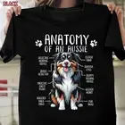 Funny Anatomy Australian Shepherd Dog Lover Aussie Owner T-Shirt Gift Women Men