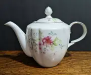 NEW Porcelain China 4 Cup Teapot - Pink Florals - Victorian English Style