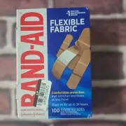 New Band-Aid Brand Flexible Fabric Adhesive Bandages, Assorted, 100Ct - FREESHIP