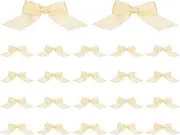 uxcell 2" Satin Ribbon Bow, 50 Pcs Mini Bows with Double-Sided Tape Self Adhesive for DIY Craft Gift Wrapping Treat Bags Decoration, Beige