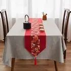with Tassel Red Chinese Style Table Runner Vintage Table Cover Table Decor