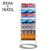 Brochure Stand/ Floor Brochure Holder/ Free Standing Leaflet Display-8XA4+16XDL