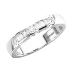 18K White Gold, 3.5 MM, 100% Natural Round & Baguette Diamond Half Eternity Ring