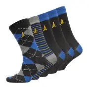 Brave Soul Men's 5 Pack Socks - Argyle, Stripes, Plain, UK 7-11