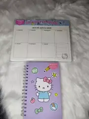 Hello Kitty And Friends 2025 17 Month Desk Pad Calendar & Spiral Notebook New