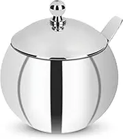 Garden Of Ats Stainless Steel Ghee Pot, Oil Pot, Ghee Storage Container, Ghee Serving Container with lid and spoon 300 Ml 12 cm