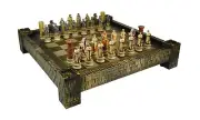 HPL Medieval Times Crusades Arabian vs Christian Knights Chess Set W/ 17" Cas...