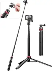 57in Extendable Selfie Tripod Accessories for Action Cameras - ULANZI Go Quick II Long Action Camera Stick Tripod Quick Release Adapter Vlog Handle Grip for Action Cameras
