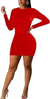 [Sumche] Women's Long Sleeve Bodycon Dress - Mini Spring Fall Club Party Fitted Tight Pencil Dresses